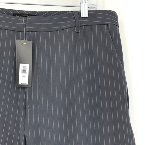 Banana Republic Sculpted Stretch Flare Leg Dress Pants Womens 14P Gray Pinstripe - Picture 3 of 7